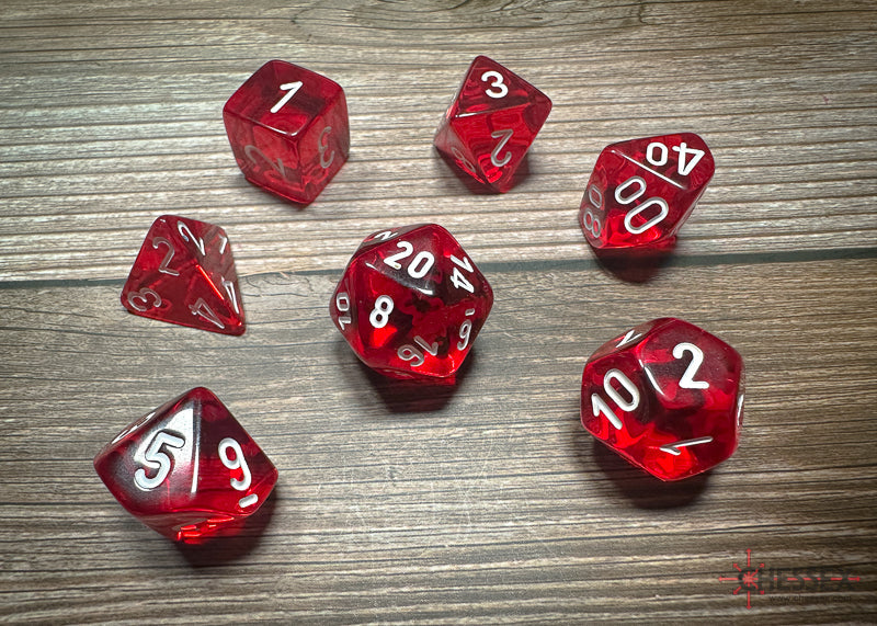 Chessex Polyhedral 7-Die Würfel-Set Opaque - Schwarz/Rot