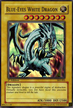 Blue-Eyes White Dragon SKE-001 Super Rare Poor Englisch
