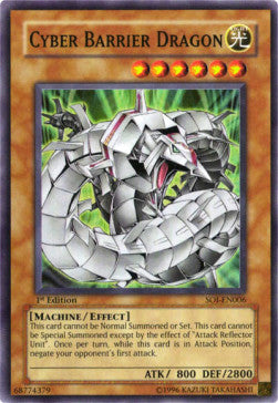 Cyber Barrier Drache (V.1) SOI-006 Super Rare Played Deutsch 1. Auflage