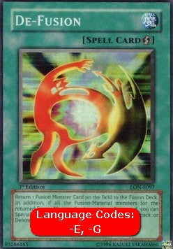 De-Fusion (V.1) LON-097 Super Rare Poor Deutsch 1. Auflage