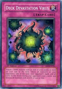 Deckverwüstungsvirus (V.1) FET-058 Super Rare Light Played Deutsch 1. Auflage