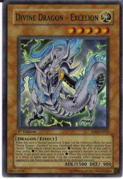 Göttlicher Drache - Excelion (V.1) SOI-033 Super Rare Played Deutsch 1. Auflage