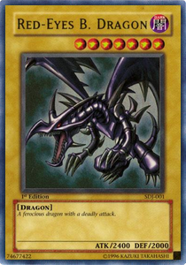 Rotäugiger schwarzer Drache SDJ-001 Ultra Rare Light Played Deutsch 1. Auflage