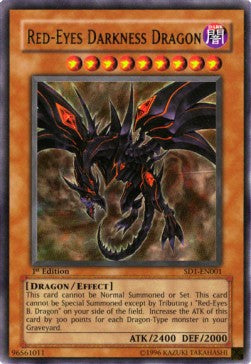 Rotäugiger Finsterer Drache SD1-001 Ultra Rare Poor Deutsch 1. Auflage