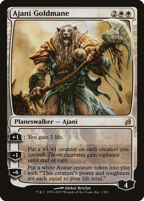 Ajani Goldmane LRW-1 Rare Light Played Englisch