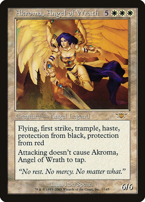 Akroma, Angel of Wrath LGN-1 Rare Light Played Englisch