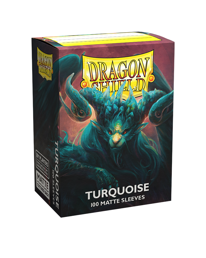 Dragon Shield Standard Size Matte Sleeves - Turquoise (100 Sleeves)
