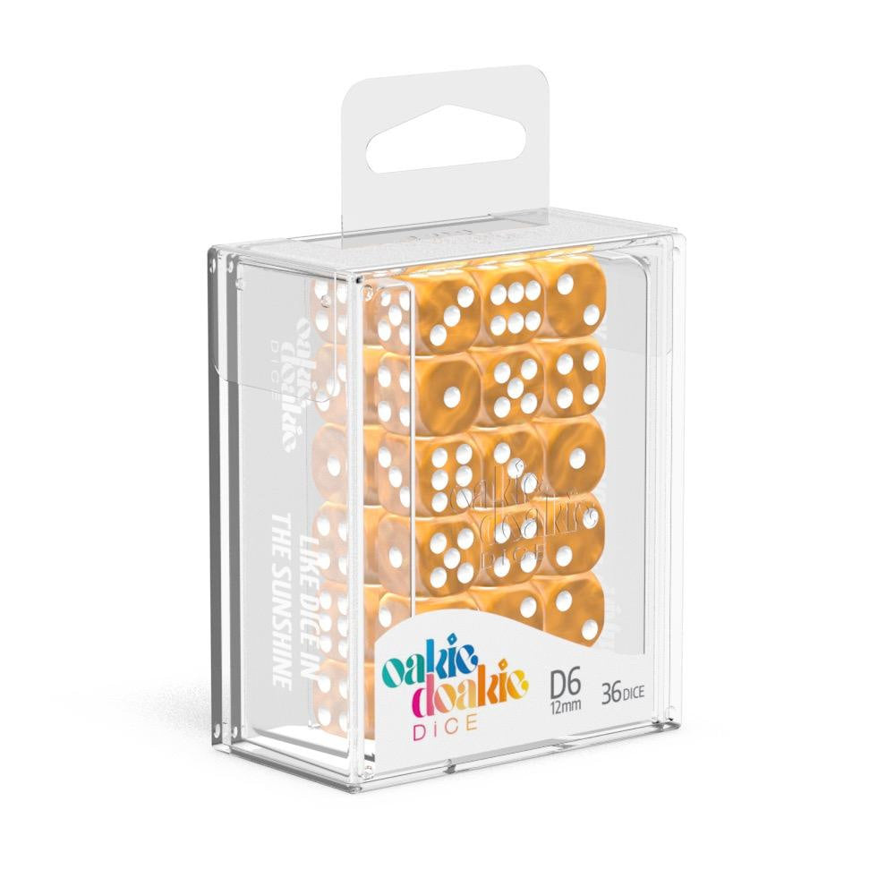 Oakie Doakie Dice W6 Würfel 12 mm Marble - Orange (36)