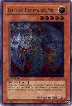 Celestia, Lichtverpflichteter Engel (V.2) LODT-024 Ultimate Rare Light Played Deutsch
