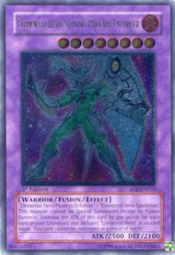 Elementar-HELD Shining Phoenix Enforcer (V.2) EOJ-033 Ultimate Rare Light Played Deutsch 1. Auflage