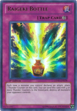 Raigeki-Flasche (V.1) GENF-079 Ultra Rare Light Played Deutsch 1. Auflage