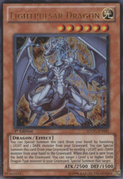 Lichtpulsar-Drache SDDC-001 Ultra Rare Good Deutsch 1. Auflage