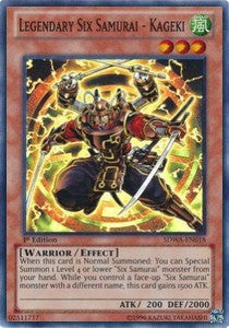 Legendäre Sechs Samurai - Kageki SDWA-018 Super Rare Played Deutsch 1. Auflage