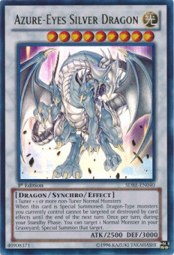 Himmelblauäugiger silberner Drache (V.1) SDBE-040 Ultra Rare Excellent Deutsch