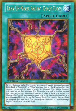 Rangsteigerungszauber Silberchaoskraft PGLD-027 Gold Secret Rare Poor Deutsch 1. Auflage