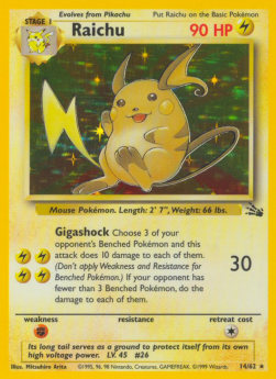 Raichu FO-14 Holo Rare Played Deutsch