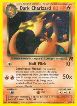 Dark Charizard TR-4 Holo Rare Excellent Englisch