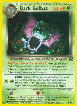 Dark Golbat TR-7 Holo Rare Light Played Englisch