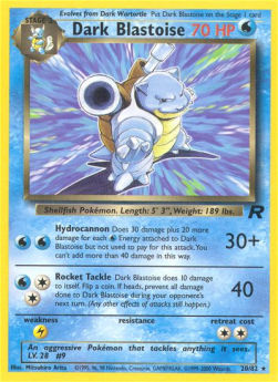 Dark Blastoise TR-20 Rare Poor Englisch
