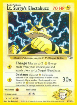 Lt. Surge's Electabuzz GH-6 Holo Rare Played Englisch