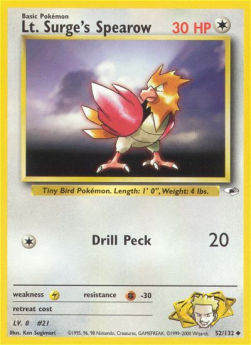 Lt. Surge's Spearow GH-52 Uncommon Good Englisch