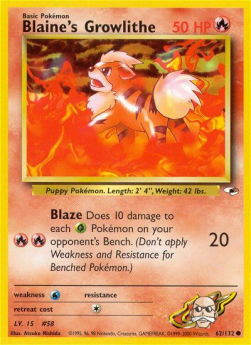 Blaine's Growlithe GH-62 Common Poor Englisch