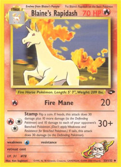 Blaine's Rapidash GC-33 Uncommon Poor Englisch