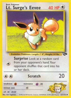 Lt. Surge's Eevee GC-51 Uncommon Poor Englisch