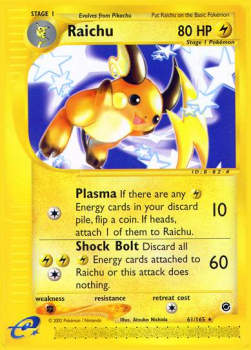 Raichu EX-61 Rare Played Deutsch Reverse Holo