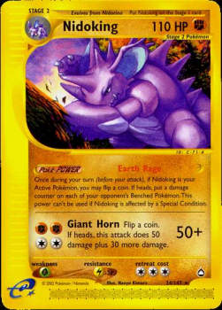 Nidoking AQ-24 Rare Near Mint Deutsch Reverse Holo