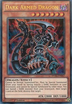 Finsterer bewaffneter Drache DUSA-067 Ultra Rare Light Played Deutsch 1. Auflage
