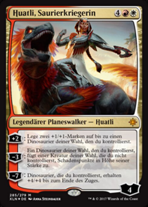 Huatli, Saurierkriegerin XLN-285 Mythic Played Deutsch Foil