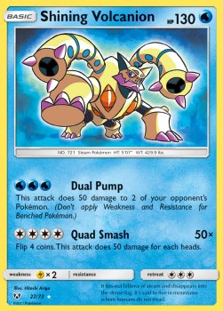 Shining Volcanion SLG-27 Ultra Rare Played Deutsch