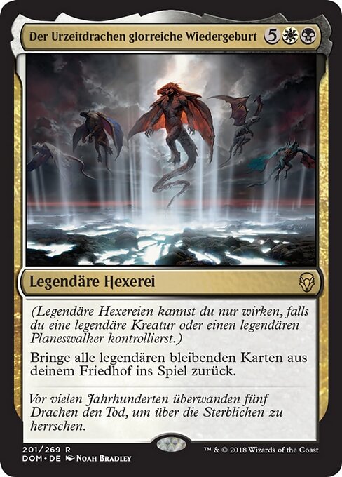 Der Urzeitdrachen glorreiche Wiedergeburt DOM-201 Rare Light Played Deutsch