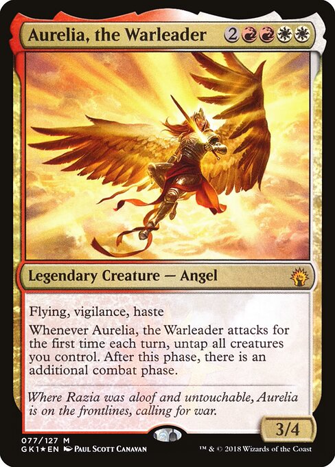 Aurelia, the Warleader GK1-77 Mythic Played Englisch Foil