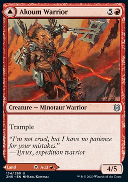 Akoum-Krieger // Akoum-Felsnadeln ZNR-134 Uncommon Near Mint Englisch Foil