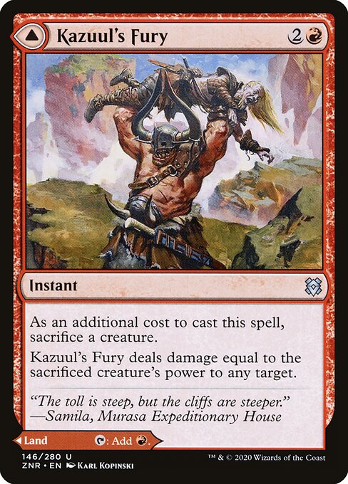 Kazuul's Fury // Kazuul's Cliffs ZNR-146 Uncommon Near Mint Englisch