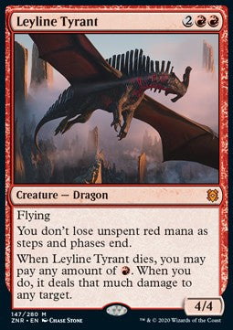 Tyrann der Ley-Linien ZNR-147 Mythic Near Mint Deutsch Foil