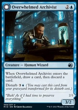 Overwhelmed Archivist // Archive Haunt MID-68 Uncommon Near Mint Englisch Foil