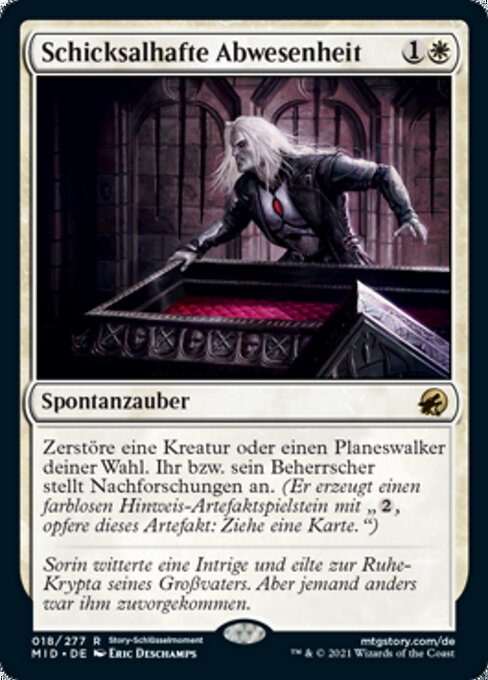 Schicksalhafte Abwesenheit MID-18 Rare Near Mint Deutsch