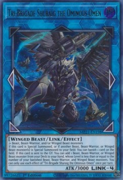 Tri-Brigade Shuraig the Ominous Omen MP21-EN198 Ultra Rare Light Played Englisch 1. Auflage