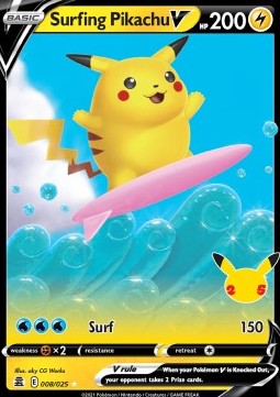 Surfing Pikachu V CEL-008 Ultra Rare Near Mint Englisch
