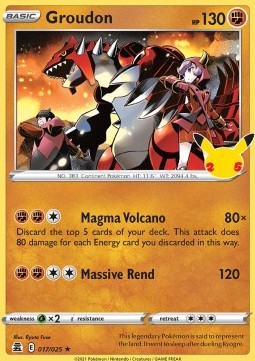 Groudon CEL-017 Holo Rare Light Played Deutsch