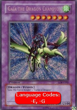 Drachenmeister Gaia (V.1) LOB-102 Secret Rare Excellent Deutsch