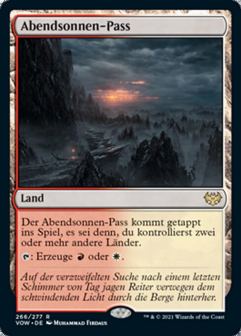 Abendsonnen-Pass VOW-266 Rare Good Deutsch