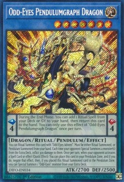 Buntäugiger Pendelgraf-Drache DIFO-034 Secret Rare Light Played Deutsch 1. Auflage