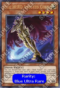Böser HELD Adusted Gold (V.3) LDS3-025 Ultra Rare Excellent Deutsch 1. Auflage