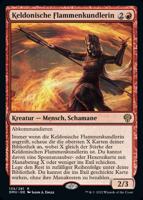 Keldonische Flammenkundlerin DMU-135 Rare Near Mint Deutsch Foil
