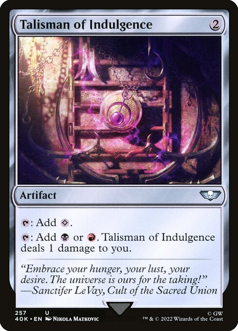 Talisman der Genusssucht 40K-257 Uncommon Near Mint Deutsch