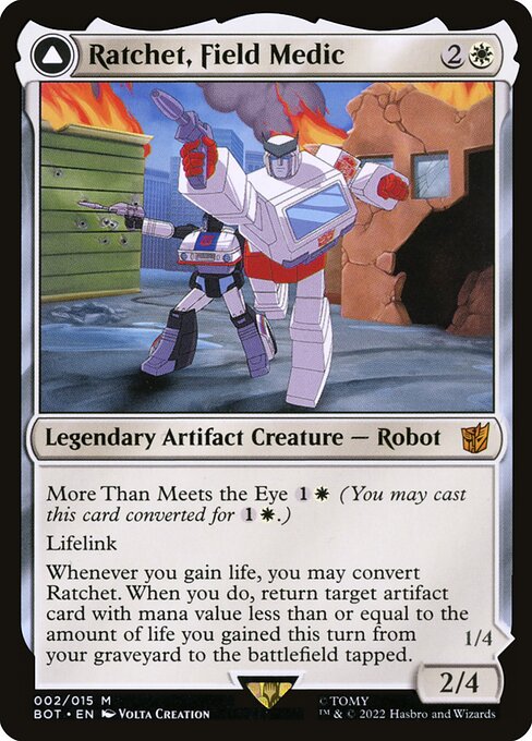 Ratchet, Field Medic // Ratchet, Rescue Racer (V.1) BOT-2 Mythic Near Mint Deutsch Foil